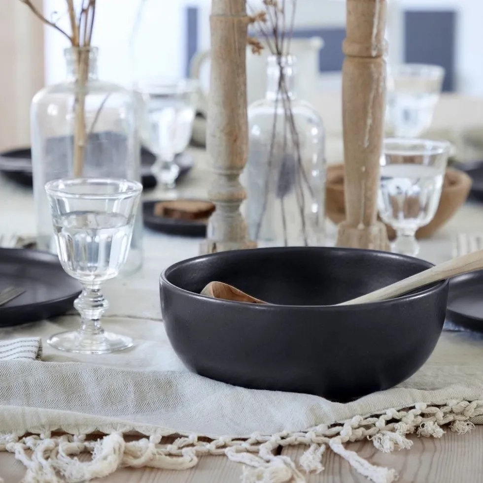 Saladier en grès “Pacifica" - Anthracite