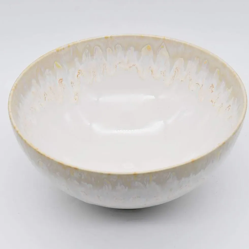 Saladier en grès "Taormina" 24cm - Blanc