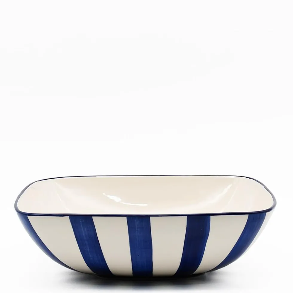 Saladier rayé "Costa Nova Mar" 28cm - Bleu