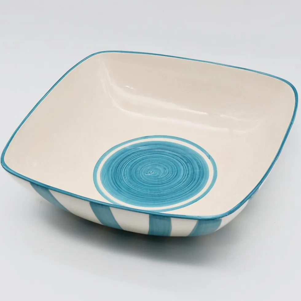 Saladier rayé "Costa Nova Mar" 28cm - Turquoise