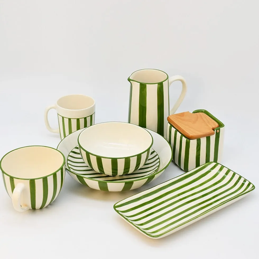 Saladier rayé "Costa Nova Mar" 28cm - Vert