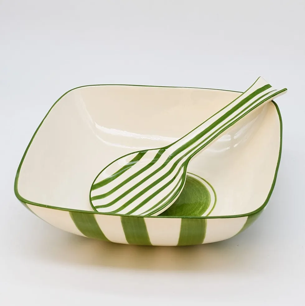 Saladier rayé "Costa Nova Mar" 28cm - Vert