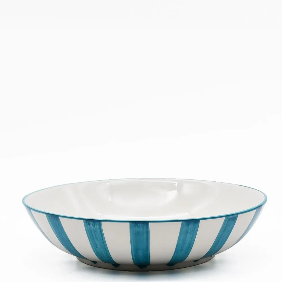 Saladier rayé "Costa Nova Mar" 25cm - Turquoise