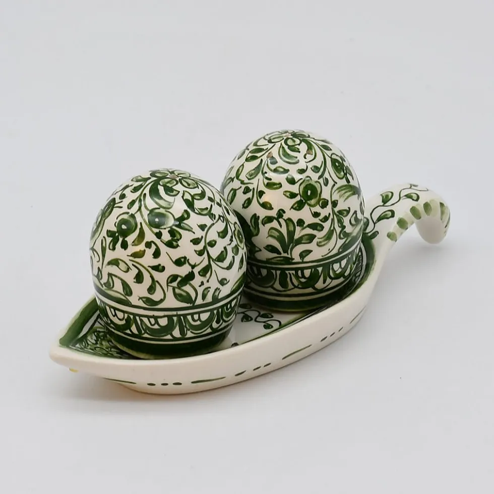 Salière et poivrière en céramique de Coimbra