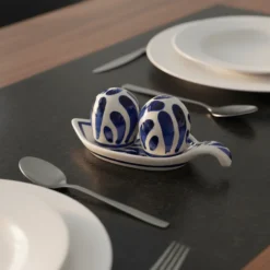 Salière & poivrière en céramique "Andorinha" - Bleue