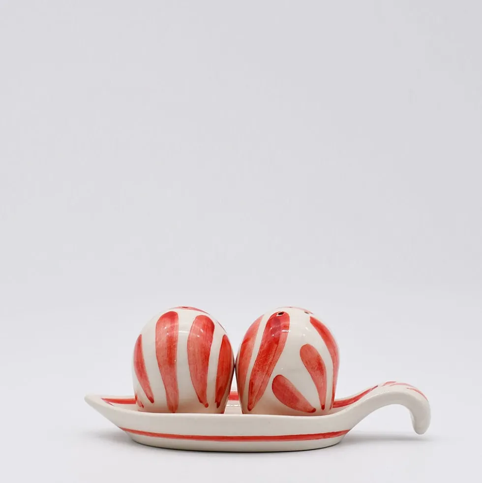 Salière & poivrière en céramique "Andorinha" - Rouge