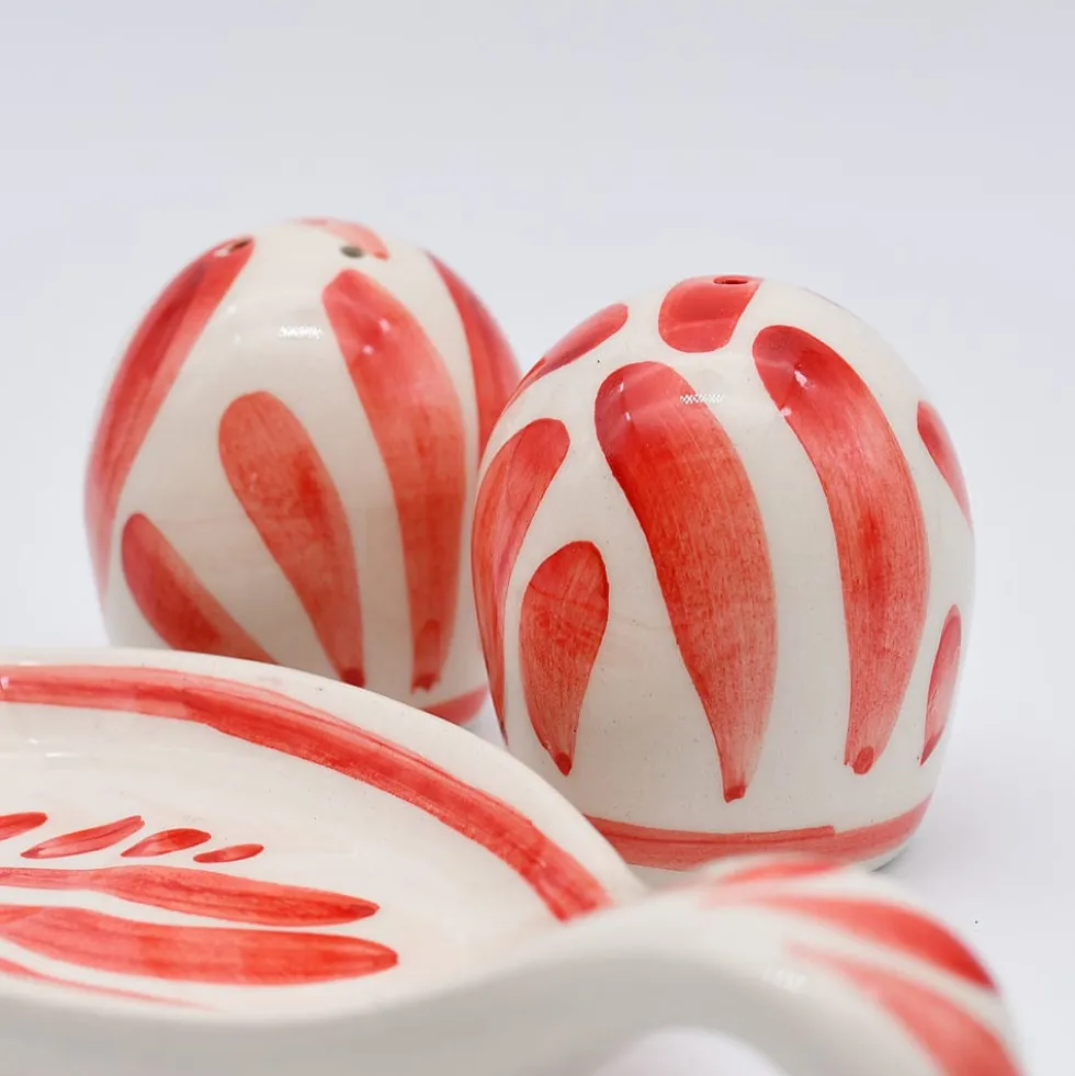 Salière & poivrière en céramique "Andorinha" - Rouge