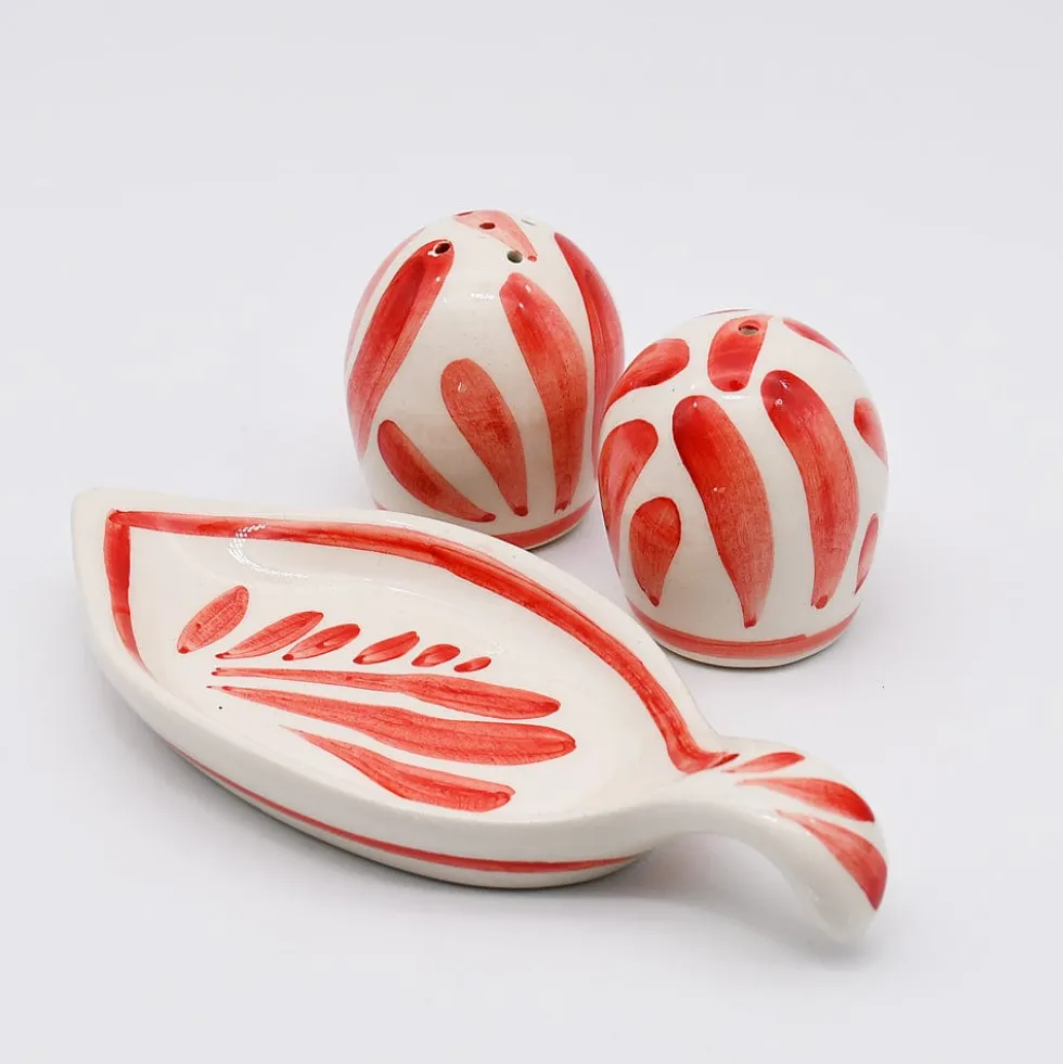 Salière & poivrière en céramique "Andorinha" - Rouge