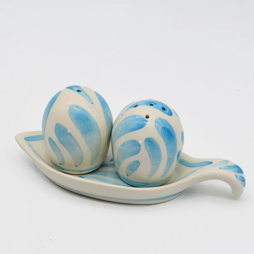 Salière & poivrière en céramique "Andorinha" - Turquoise
