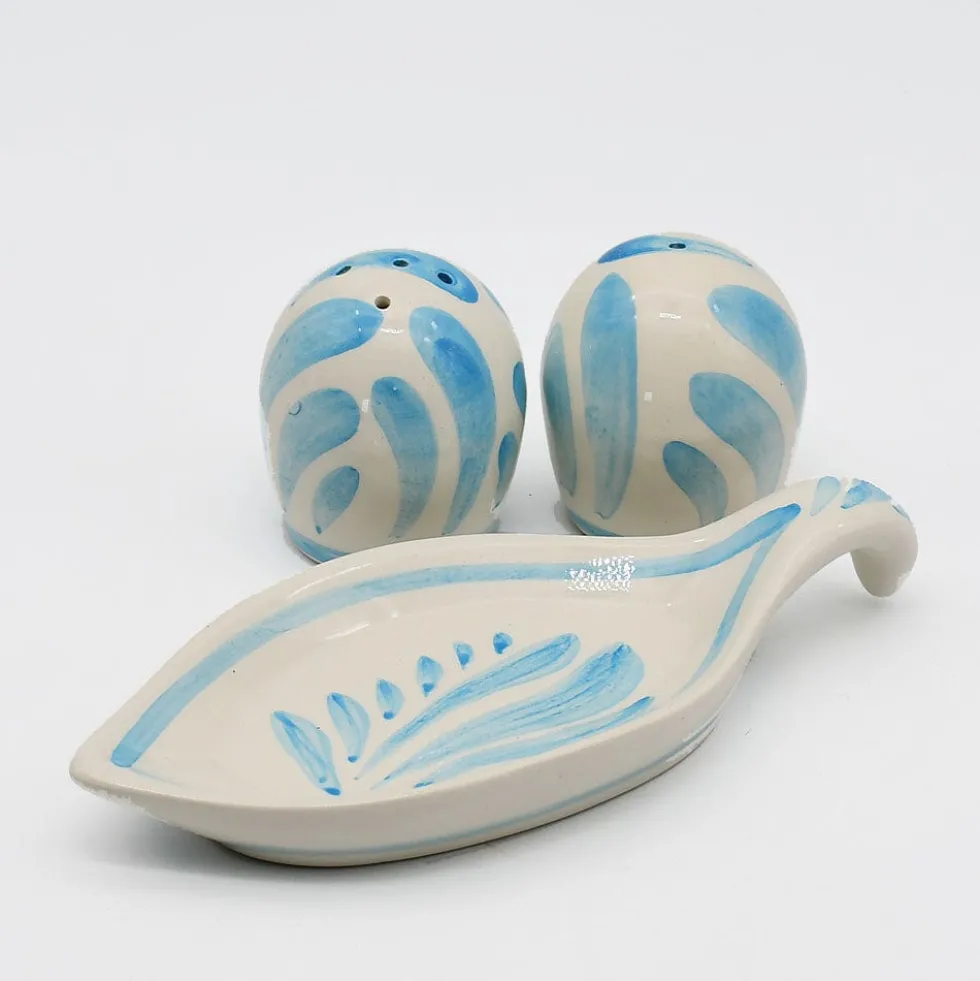 Salière & poivrière en céramique "Andorinha" - Turquoise