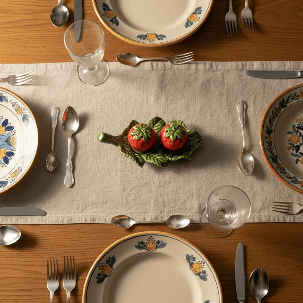 Salière & Poivrière en forme de fraise