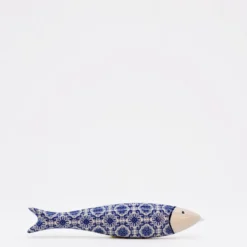 Sardine décorative en céramique "Padrão" - Bleu