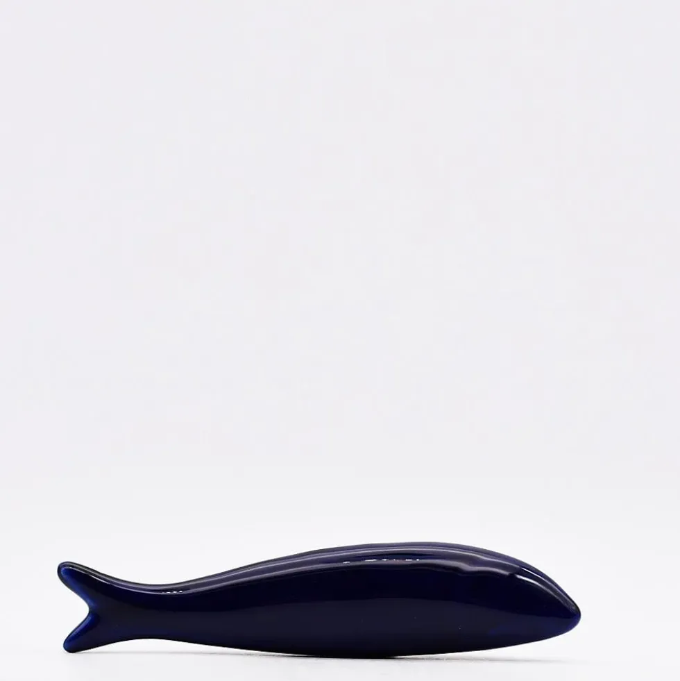 Sardine lisse en céramique - Bleu cobalt