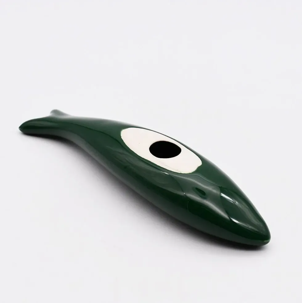 Sardine lisse en céramique - Verte