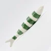 Sardine rayée en céramique de Caldas da Rainha - Blanc & vert