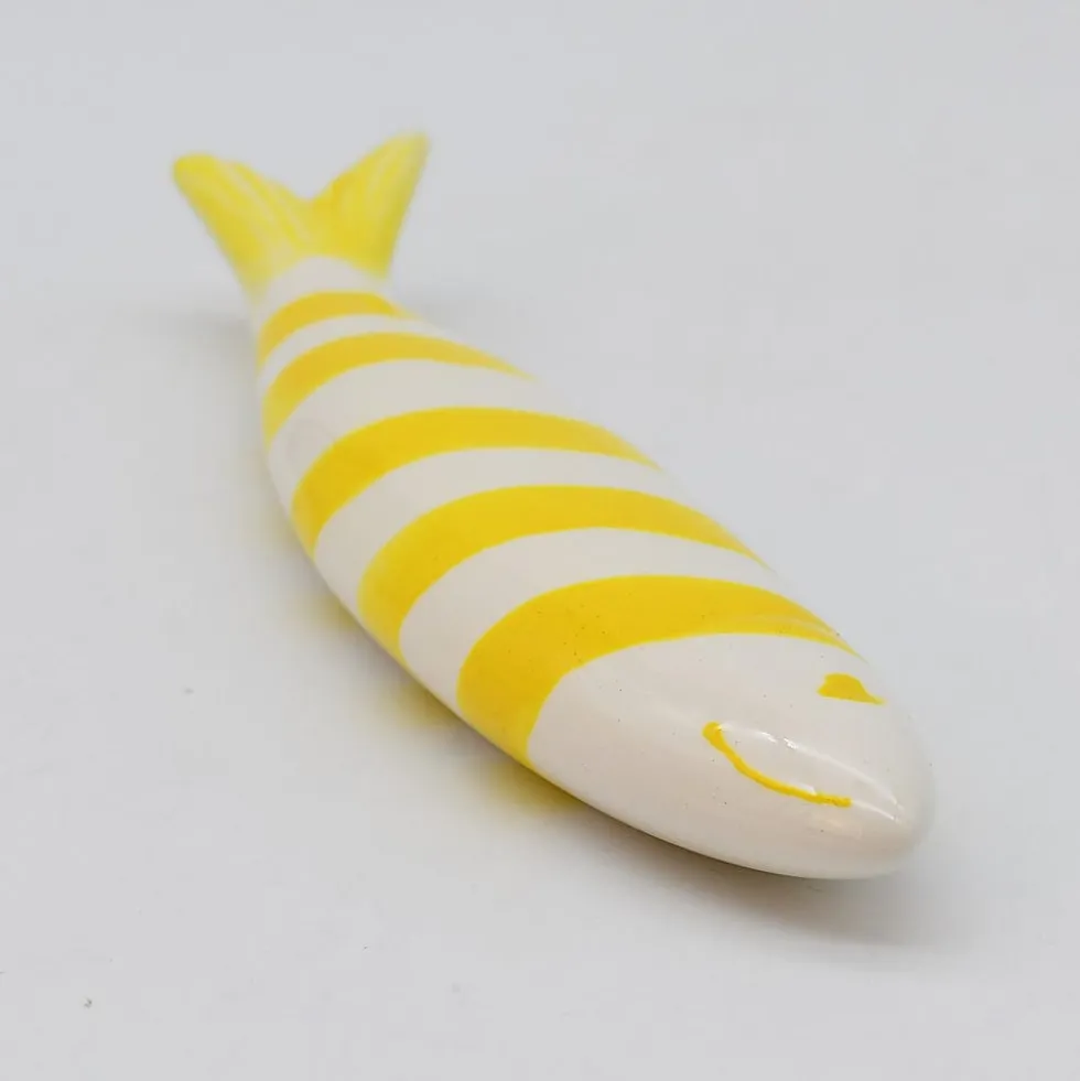 Sardine souriante en céramique - Jaune