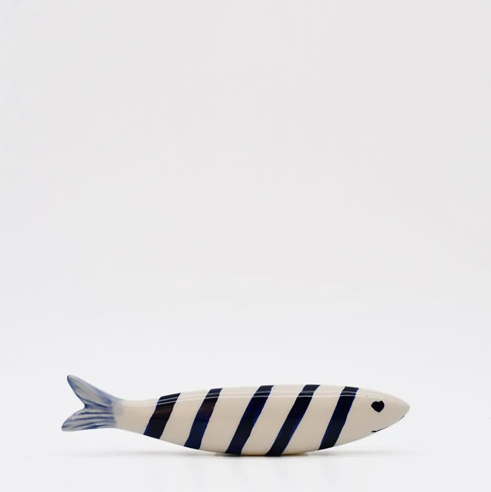 Sardine souriante en céramique - Bleue