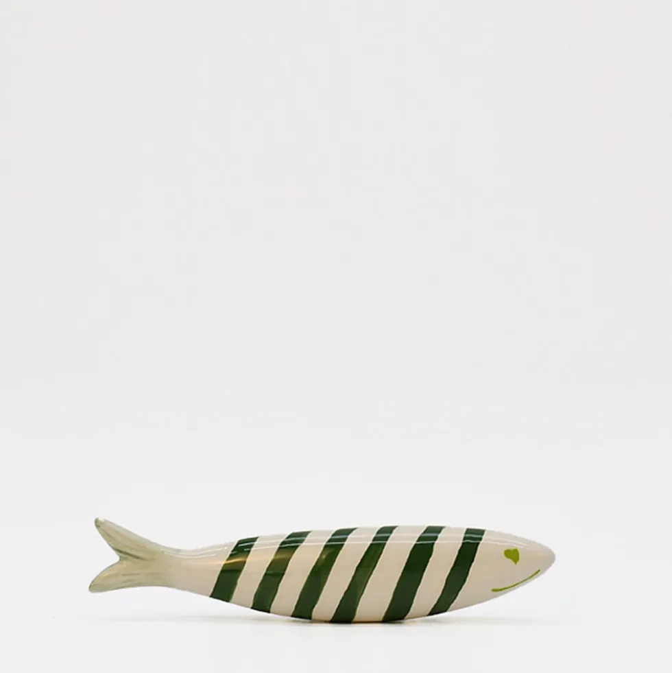 Sardine souriante en céramique - Verte