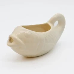 Saucière en céramique en forme de Poisson - Blanc cassé
