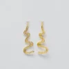 Serpente I Boucles d'oreille en argent doré - 6cm