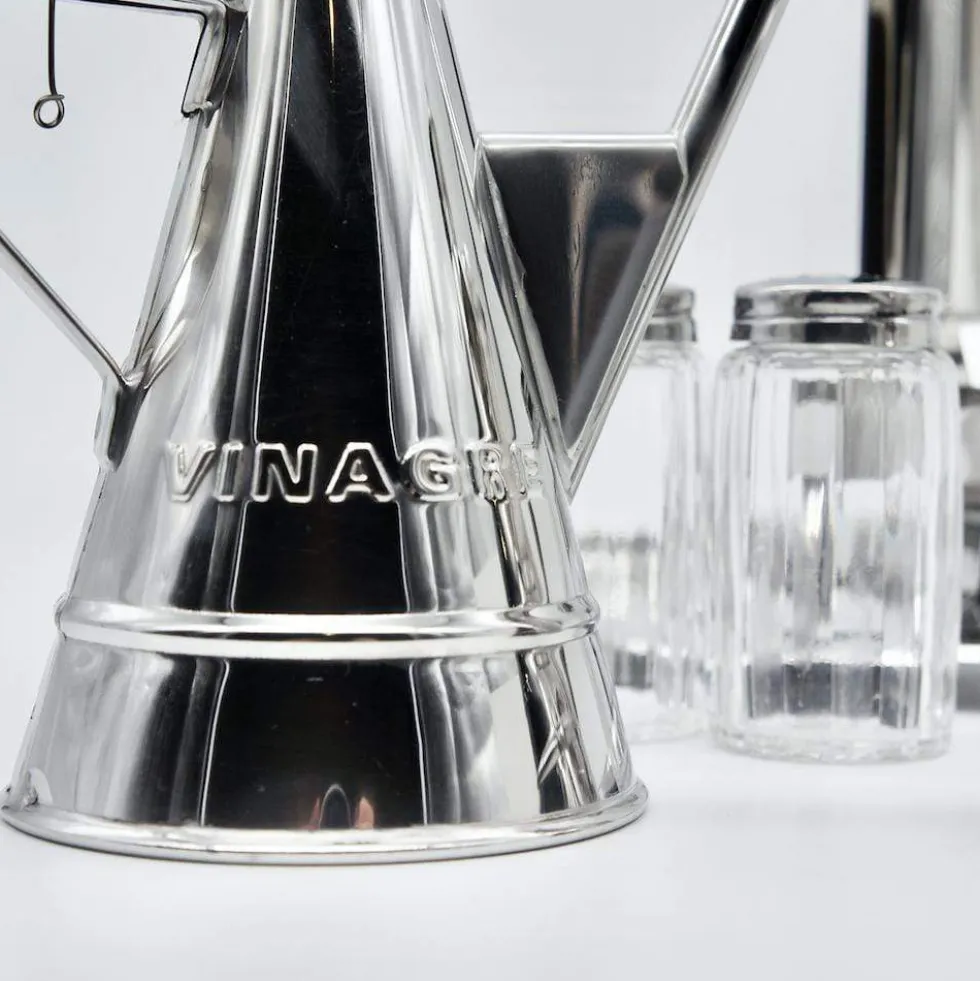 Service de table huile- vinaigre - sel - poivre en inox