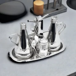 Service de table huile- vinaigre - sel - poivre en inox