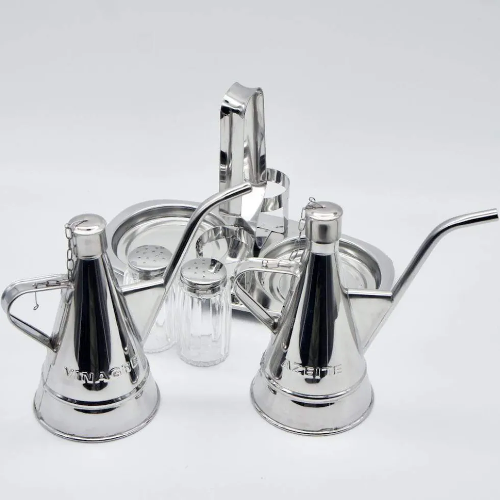 Service de table huile- vinaigre - sel - poivre en inox