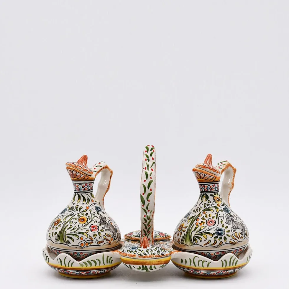 Service de table huile - vinaigre - sel - poivre en céramique de Coimbra