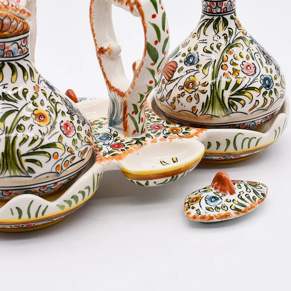 Service de table huile - vinaigre - sel - poivre en céramique de Coimbra