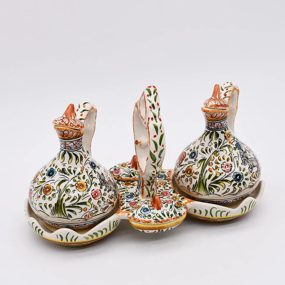 Service de table huile - vinaigre - sel - poivre en céramique de Coimbra