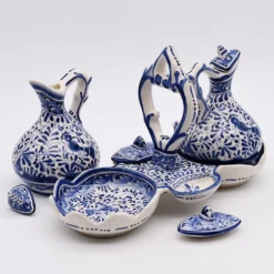 Service de table huile - vinaigre - sel - poivre en céramique de Coimbra