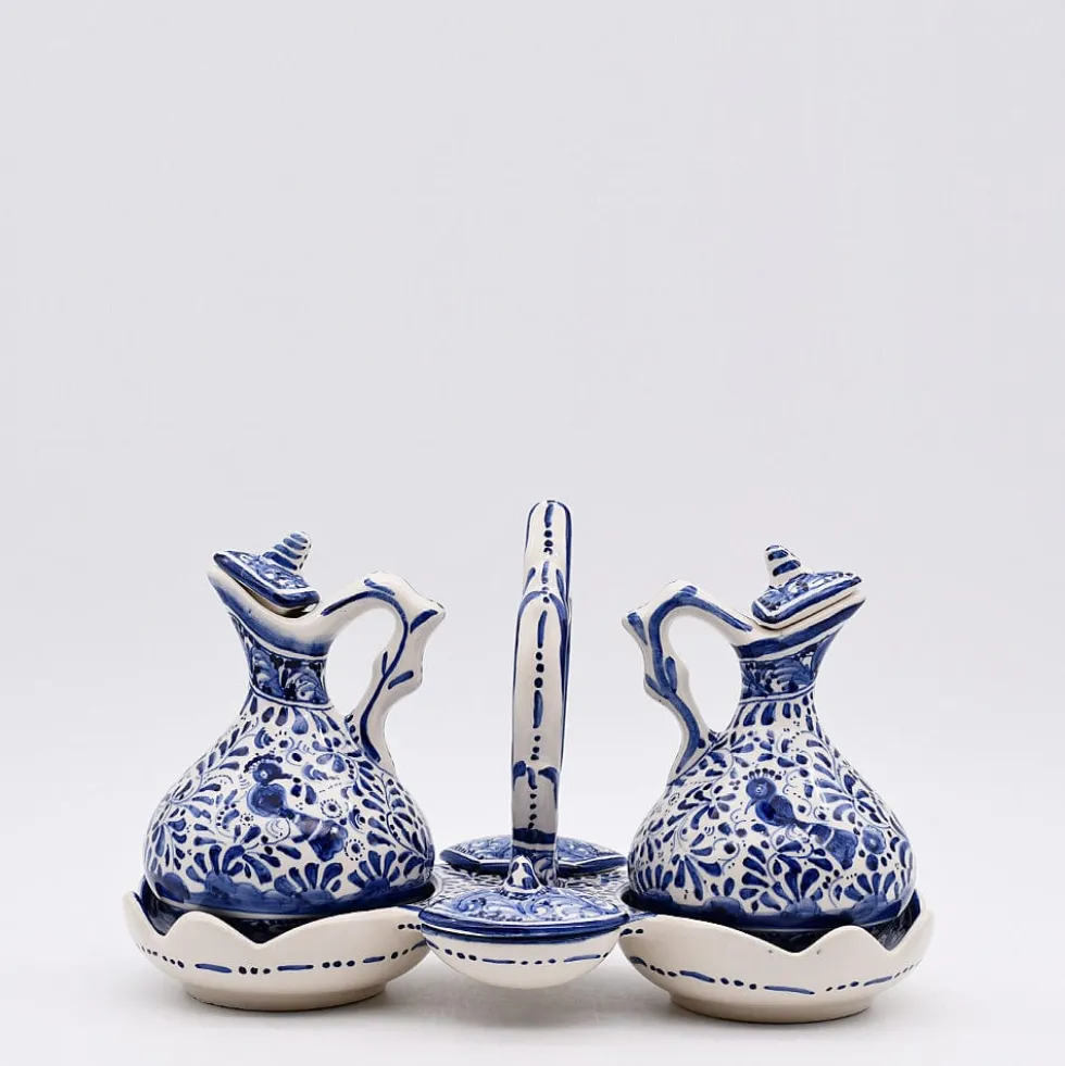 Service de table huile - vinaigre - sel - poivre en céramique de Coimbra