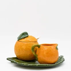 Service à thé en céramique en forme d'orange