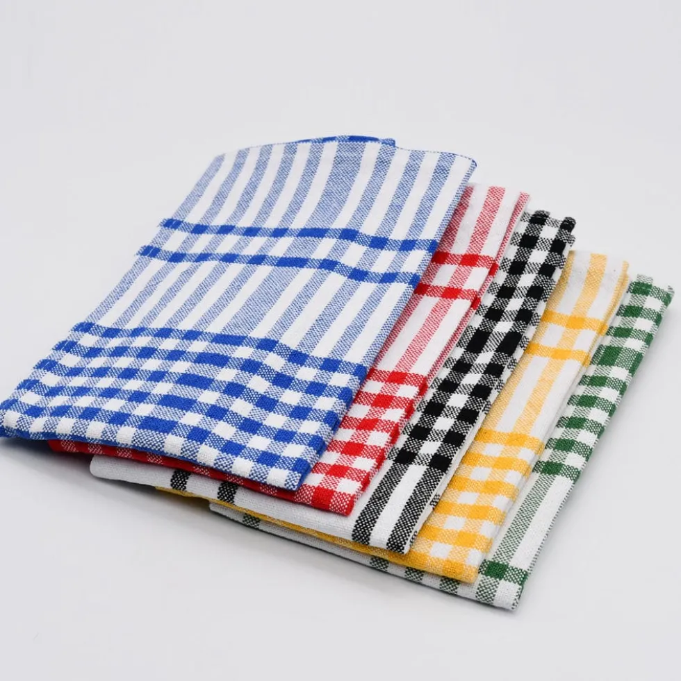 Serviettes de table à carreaux en coton