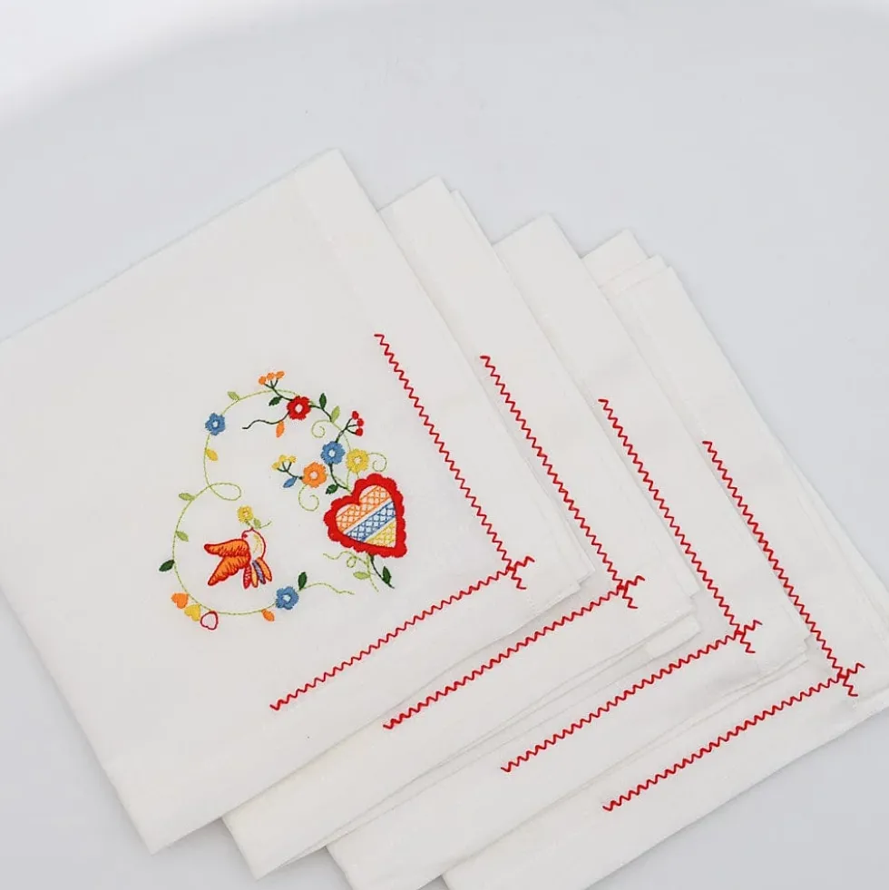Serviettes de table en lin "Namorados" - Lot de 2