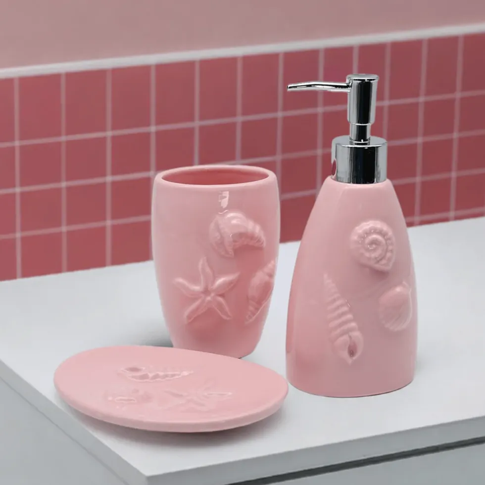 Set de salle de bain en céramique - Rose