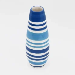 Soliflore en céramique rayé - Bleu