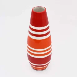 Soliflore en céramique rayé - Rouge