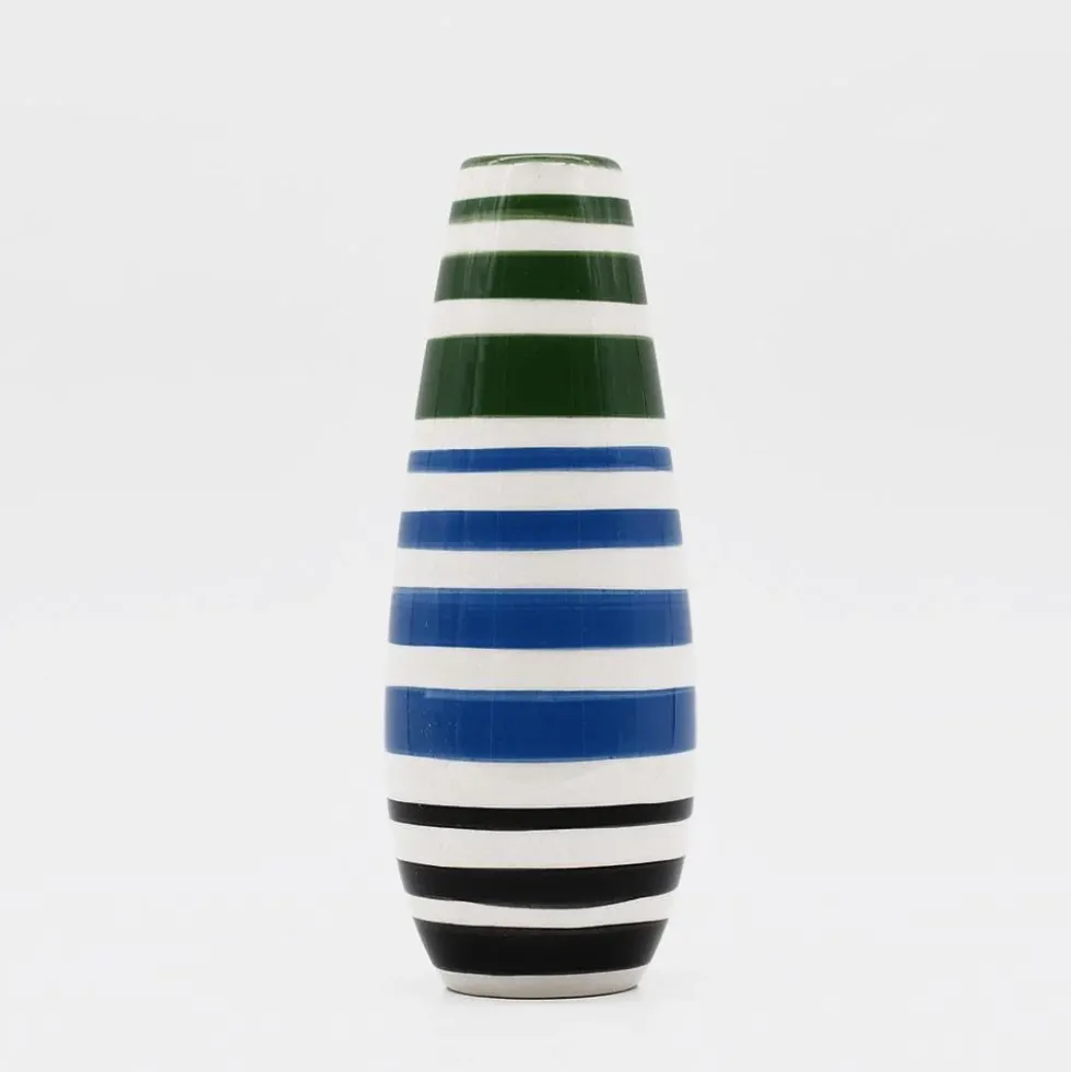 Soliflore en céramique rayé - Vert