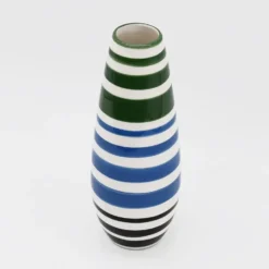 Soliflore en céramique rayé - Vert
