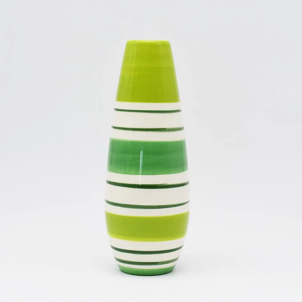 Soliflore en céramique rayé - Vert