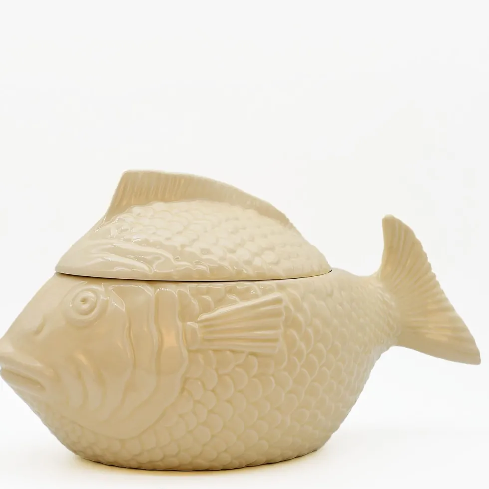 Soupière en céramique en forme de Poisson - Blanc