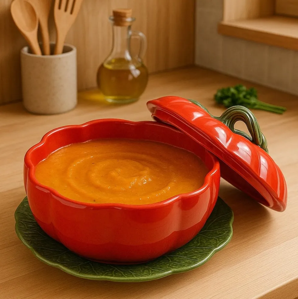 Soupière en céramique en forme de tomate