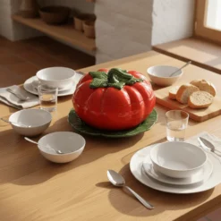 Soupière en céramique en forme de tomate
