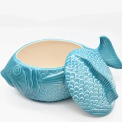 Soupière en céramique en forme de Poisson - Turquoise