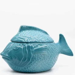 Soupière en céramique en forme de Poisson - Turquoise