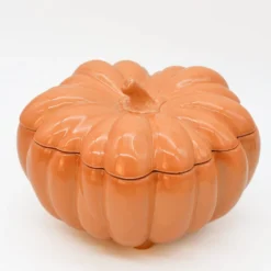 Soupière en grès en forme de citrouille