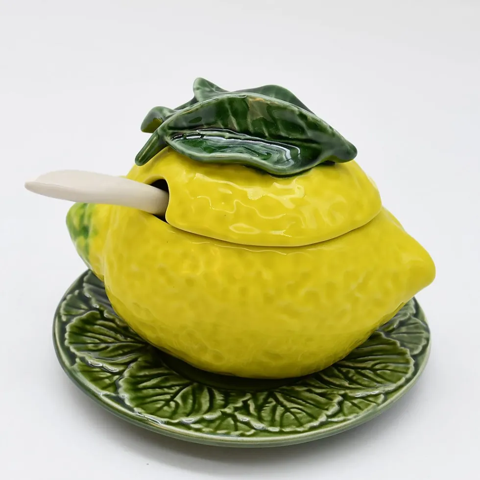 Sucrier en céramique en forme de citron