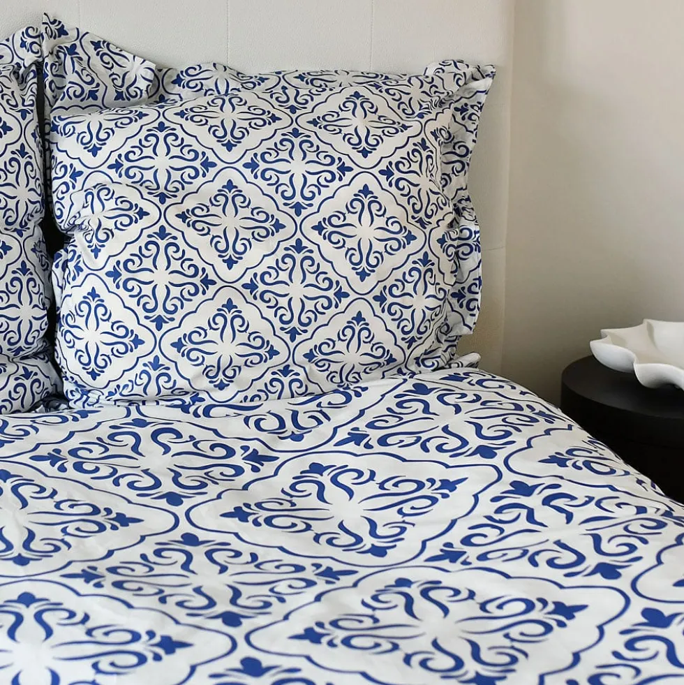 Taie d'oreiller "Azulejos" - Bleu & Blanc