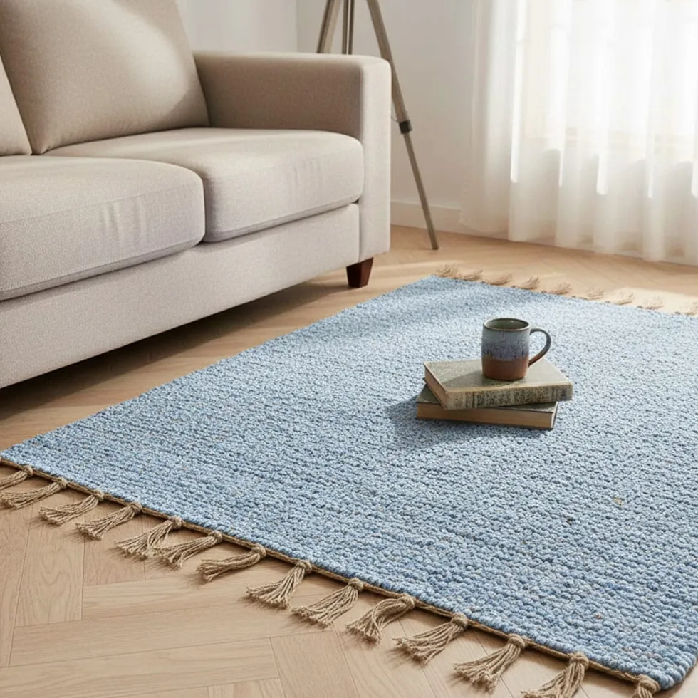 Tapis Artisanal - Bleu Ciel
